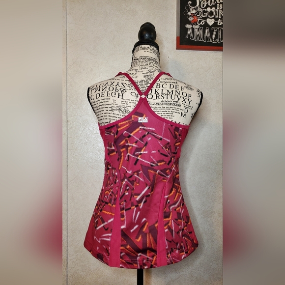 NWOT Fila Women's Red and Pink Graphic Tank Top Size:M - Picture 4 of 8
